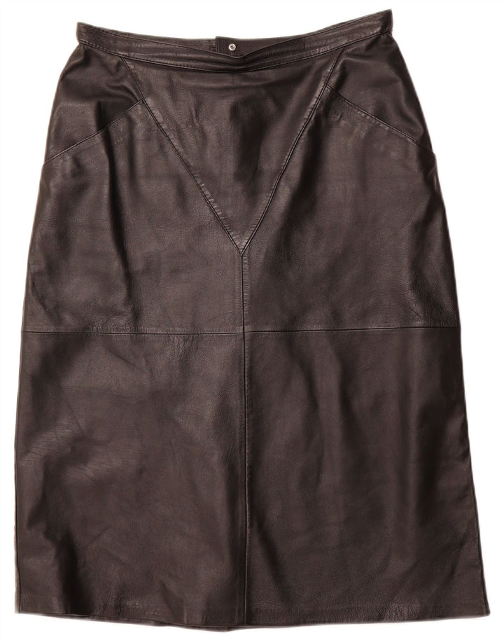 VINTAGE ženska kožna suknja IT 44 srednje W32 crna