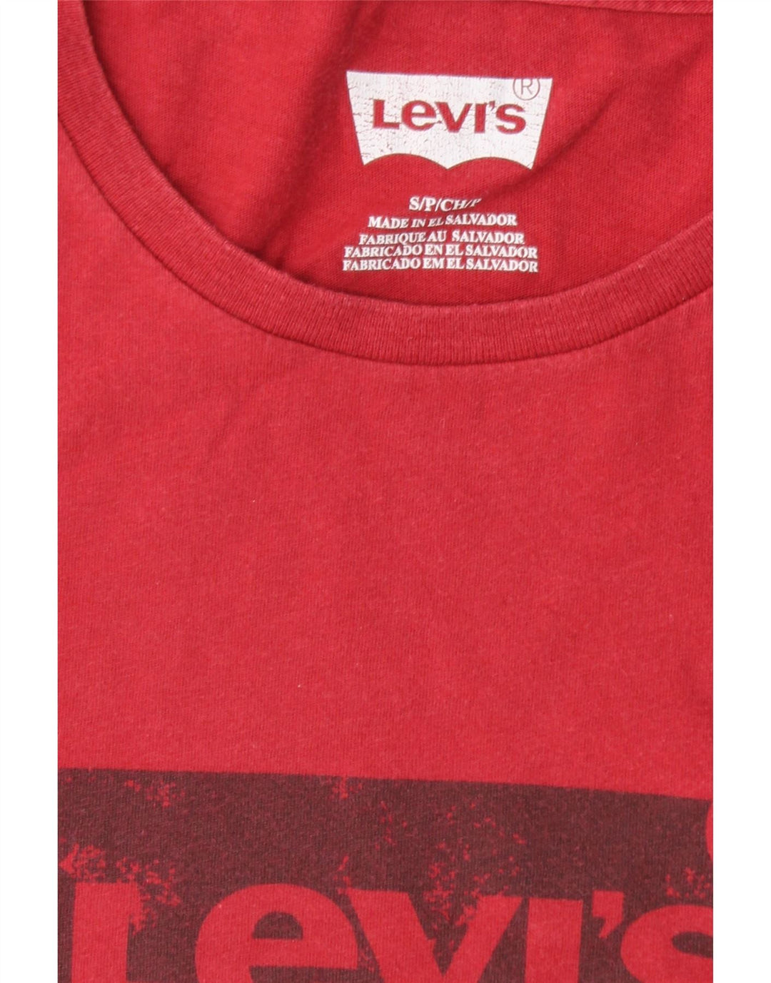 LEVI'S Mens Graphic T-Shirt Top Small Red Cotton Vintage Levi's and Second-Hand Levi's from Messina Hembry 
