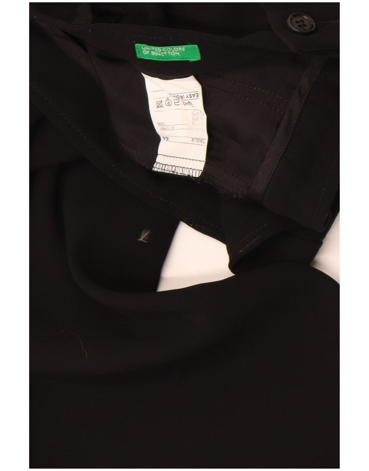 Benetton ženske chino hlače s bootcut IT 44 srednje W28 L32 crni poliester