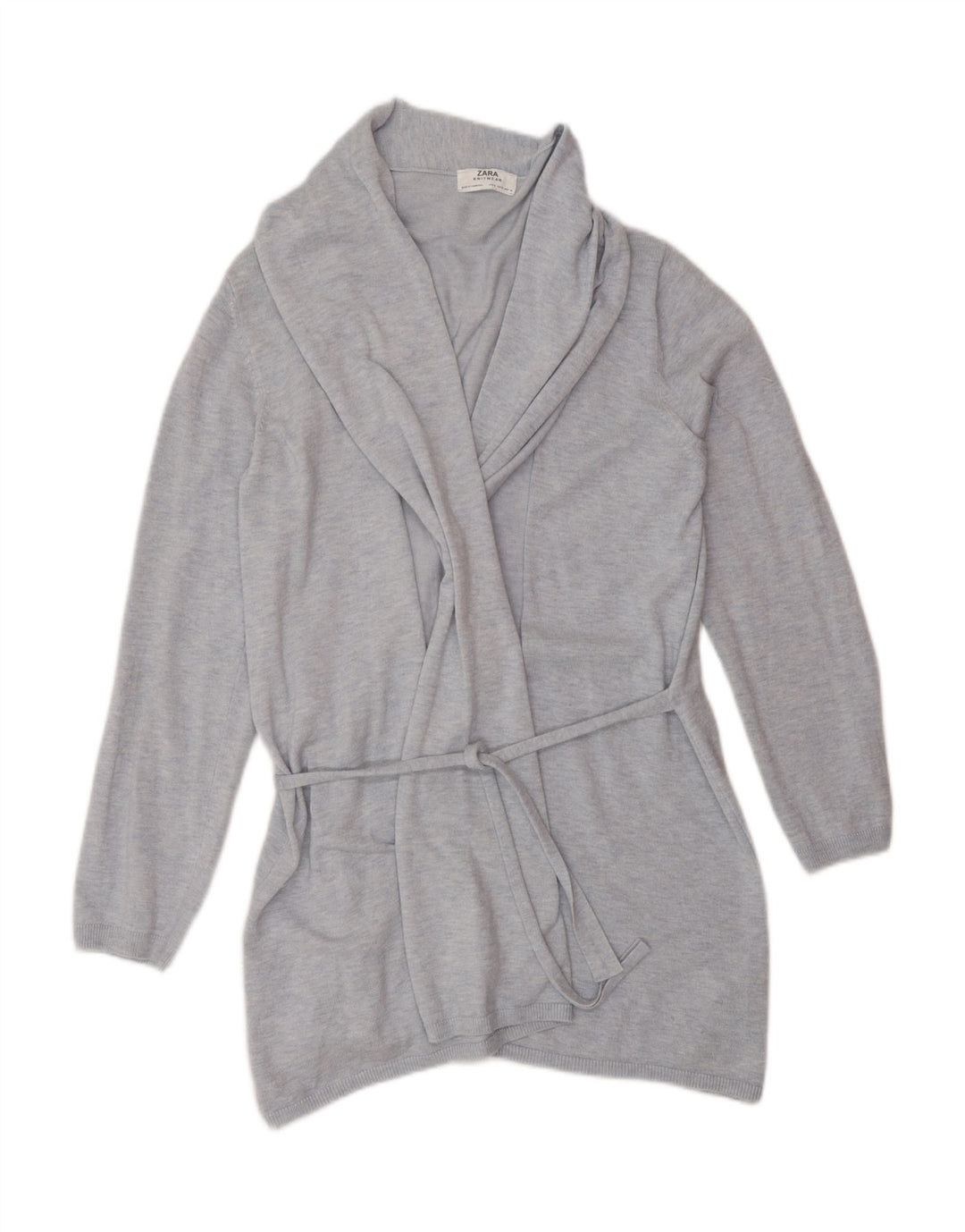 Zara ženski dugi kardigan pulover UK 14 Srednje plava viskoza