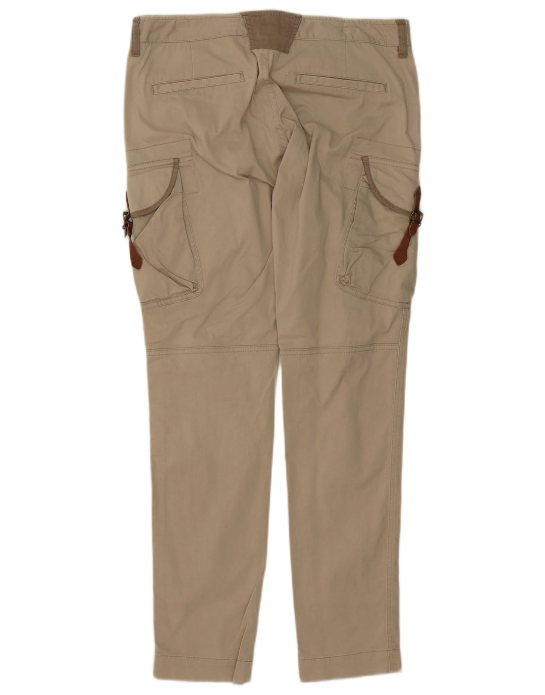 Ženske uske kargo hlače Massimo Dutti W30 L32 bež pamuk