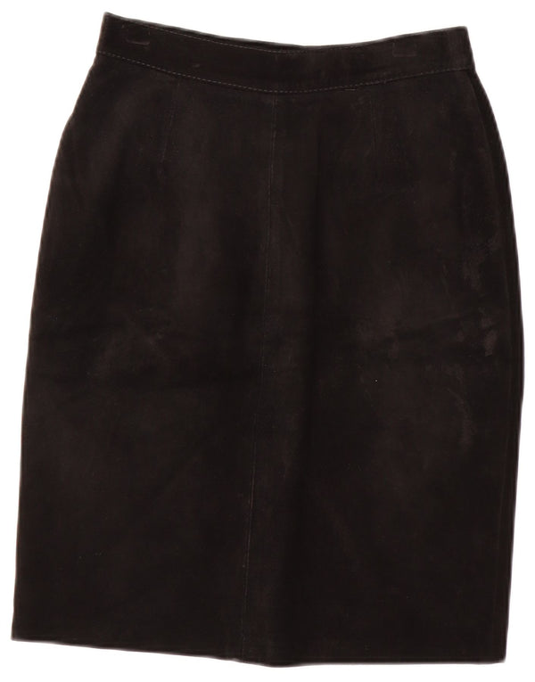 Vintage ženska suknja od brušene kože IT 40 mala W24 crna