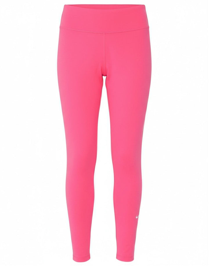 Nike Ženske Dri Fit Leggings UK 10 Small Pink Poliester