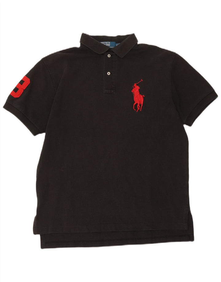 Polo Ralph Lauren muška grafička majica srednje crne pamučne boje