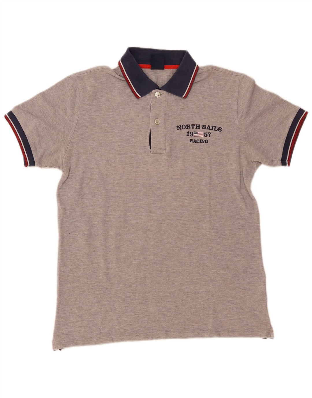 NORTH SAILS Muška grafička polo majica XS Sivi pamuk u blokovima boja