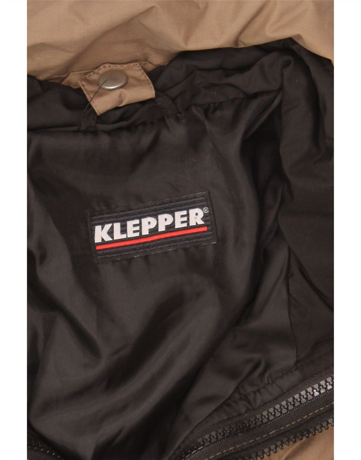 KLEPPER Mens Hooded Windbreaker Jacket UK 42 XL Beige Polyamide Vintage Klepper and Second-Hand Klepper from Messina Hembry 