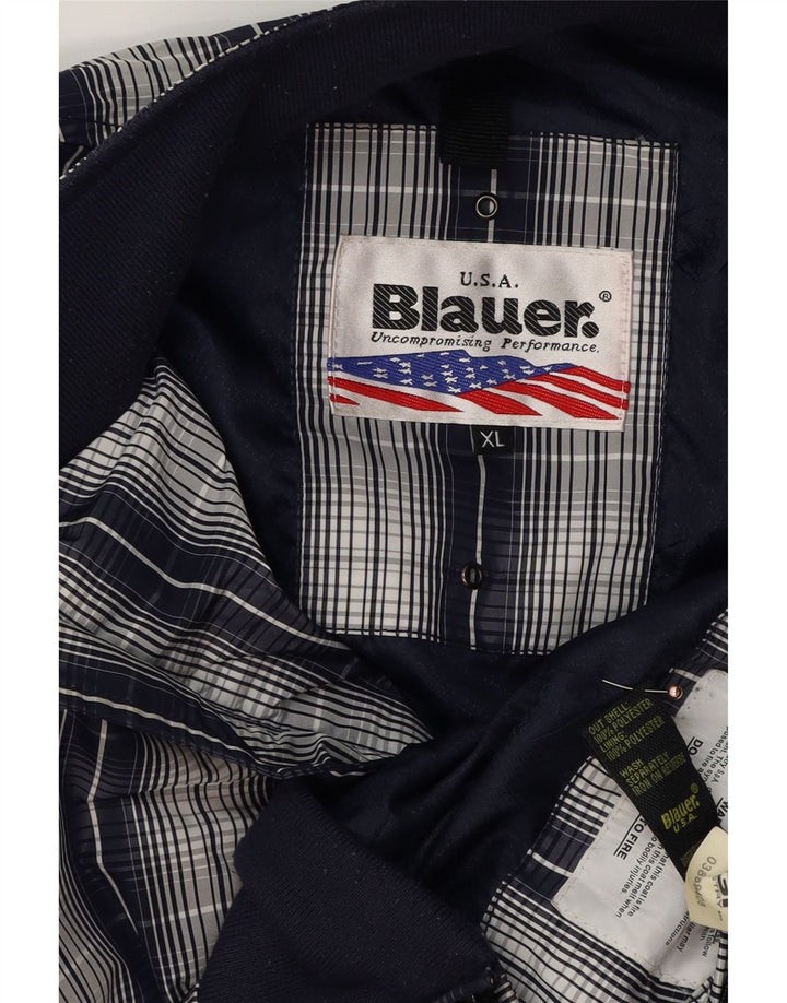 Blauer muška bomber jakna UK 42 XL tamnoplavi karirani poliester