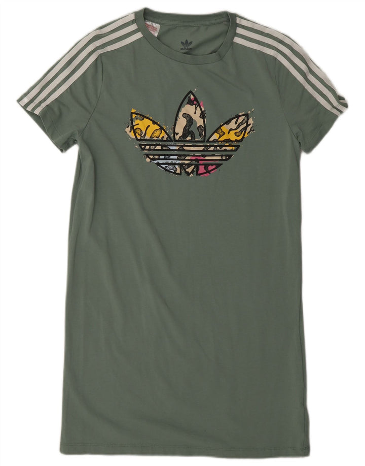 ADIDAS T-shirt haljina za djevojčice, 13-14 godina, kaki pamuk
