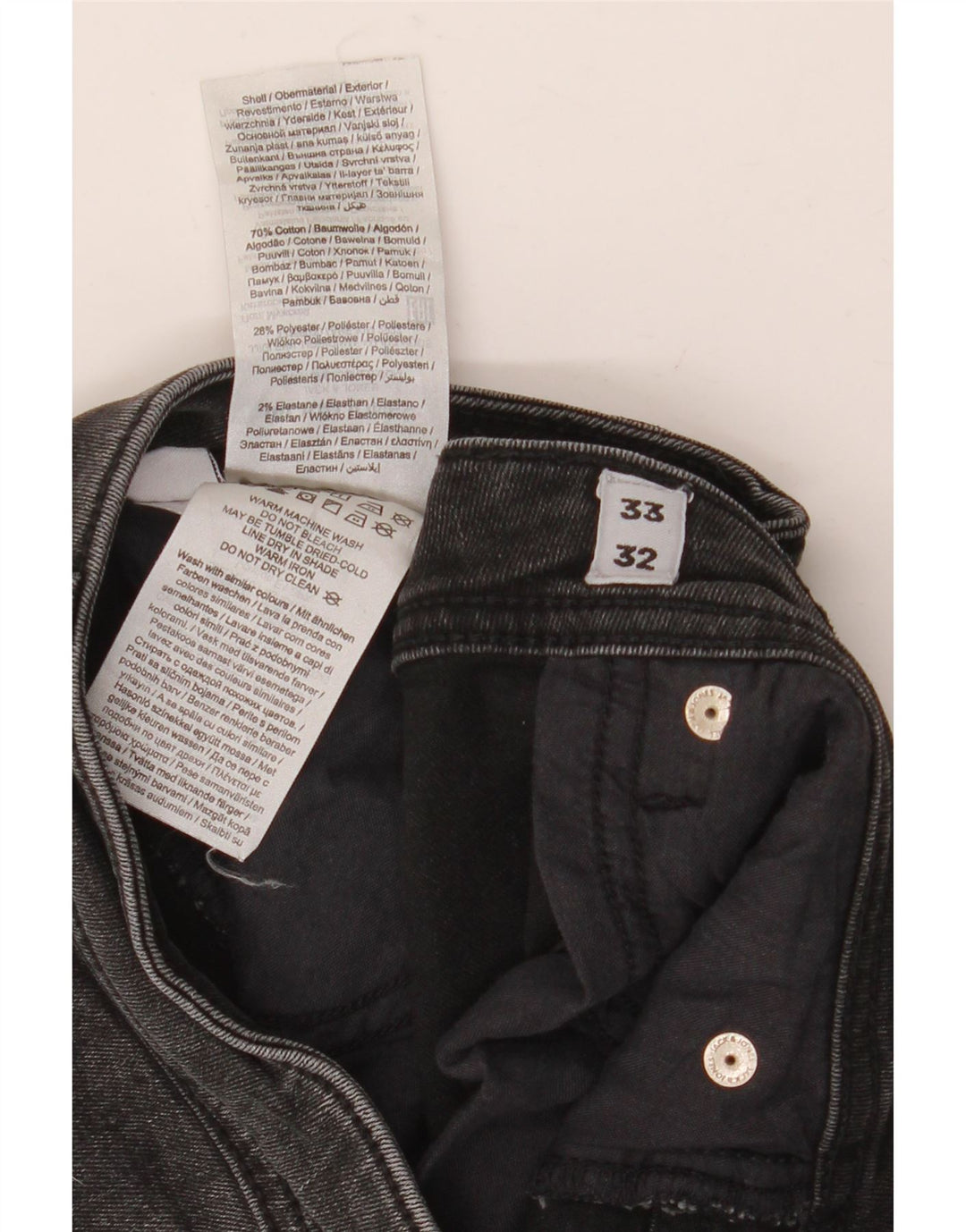 Jack & Jones muške uske traperice W33 L32 crni pamuk