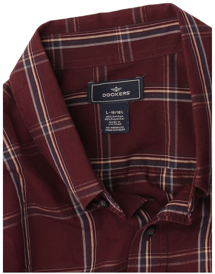 Dockers muška košulja veličine 16 16 1/2 veliki crveni karirani pamuk