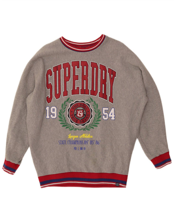 SUPERDRY Ženski džemper s grafičkim motivima UK 8 Small Gray Colourblock