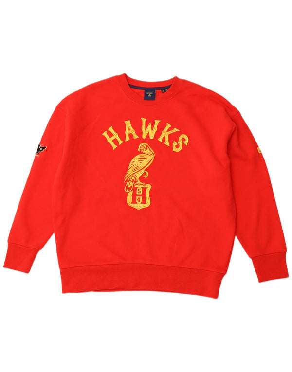 SUPERDRY muška majica Hawks Graphic Sweatshirt Veliki crveni pamuk