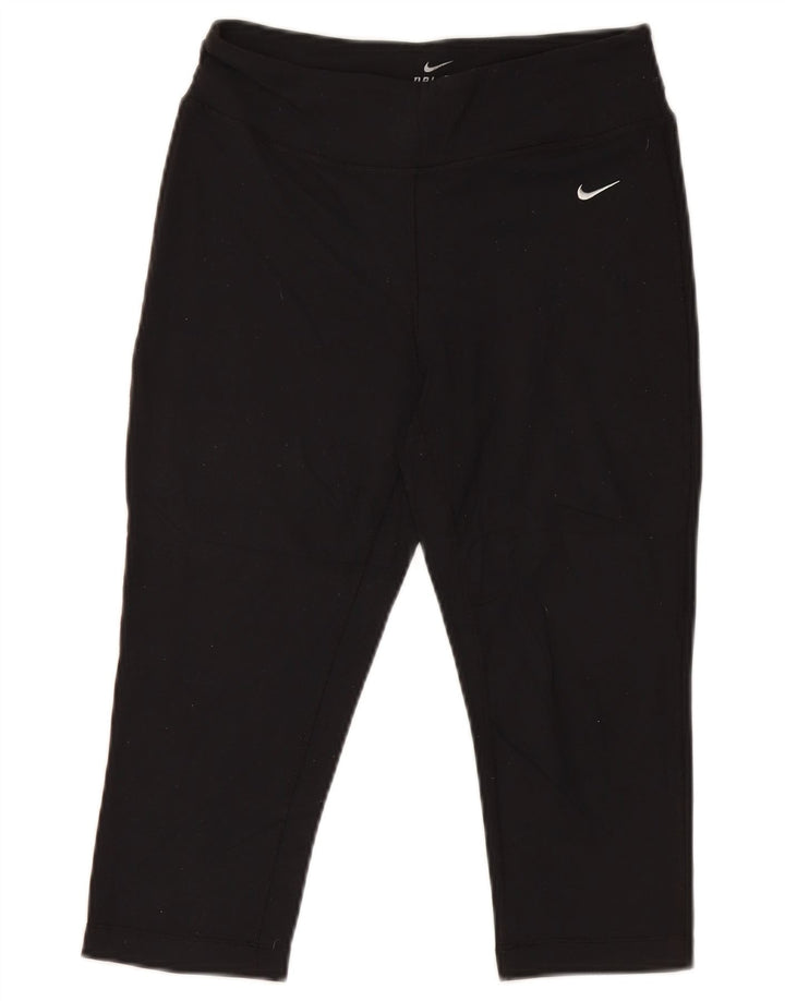 Nike ženske Dri Fit Capri tajice UK 14 srednje crne poliamidne