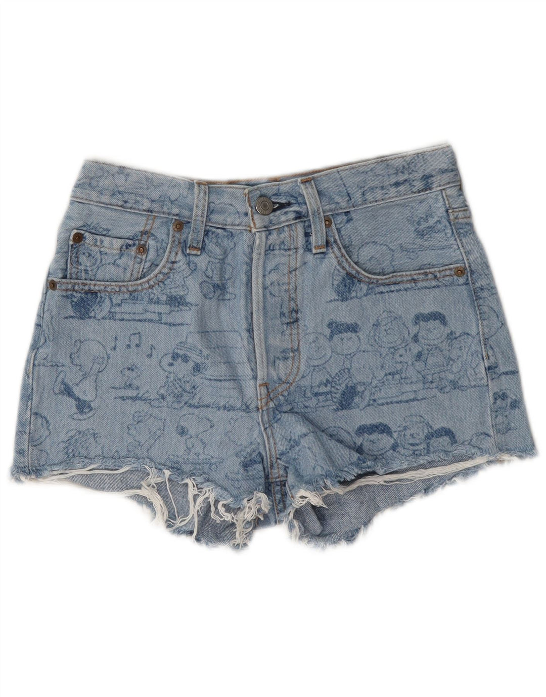 Levi's ženske kratke traper hlače Peanuts Graphic W24 XS plavi pamuk