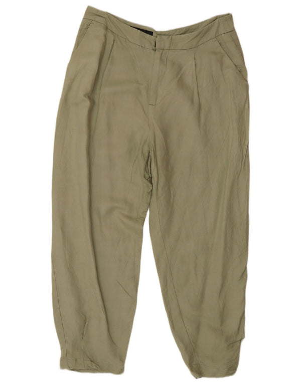 Zara ženske široke skraćene hlače visokog struka srednje veličine W28 L25 zelene