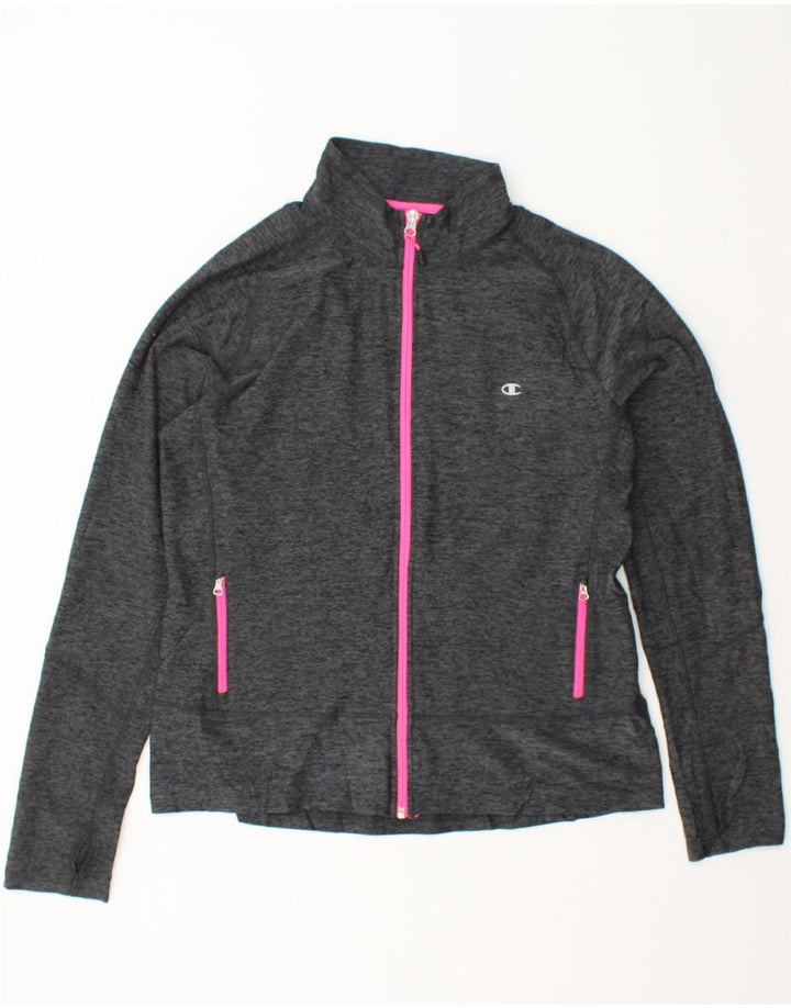 CHAMPION Womens Tracksuit Top Jacket UK 16 Large Grey Polyester Vintage Champion and Second-Hand Champion from Messina Hembry 