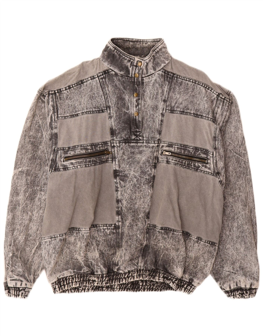 VINTAGE ženski pulover Denim jakna UK 20 2XL sivi pamuk