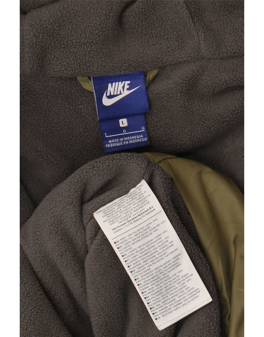 Nike muška vjetrovka s kapuljačom UK 40 Large kaki poliester u boji