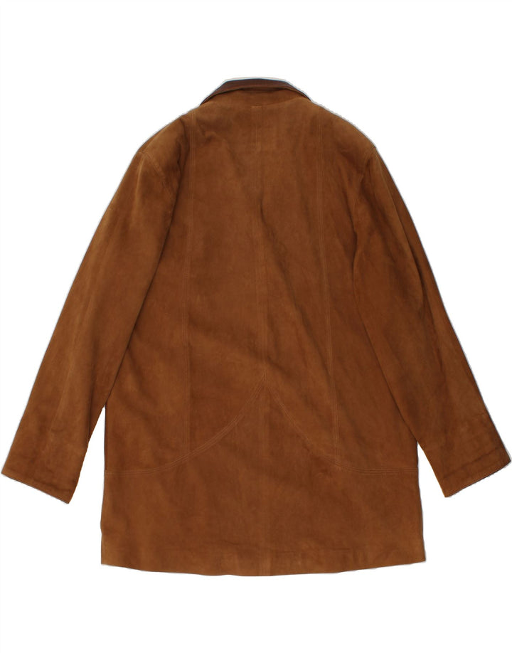 WINDSOR Womens Oversized Leather Coat EU 40 Medium Brown Leather Vintage Windsor and Second-Hand Windsor from Messina Hembry 