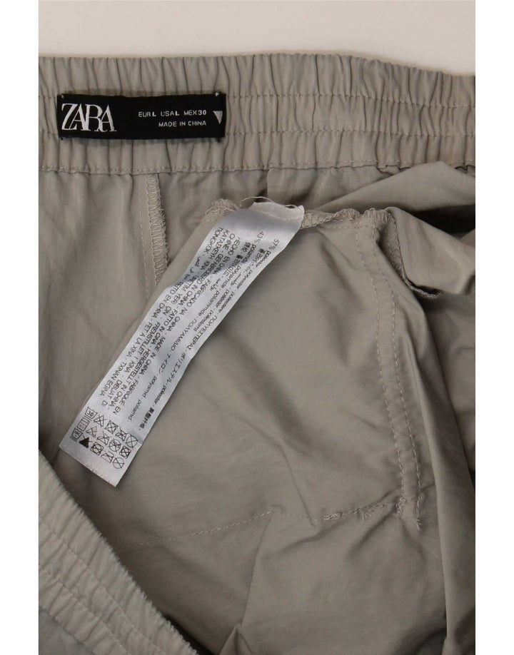 Zara ženske kargo kratke hlače Large W30 sivi poliester