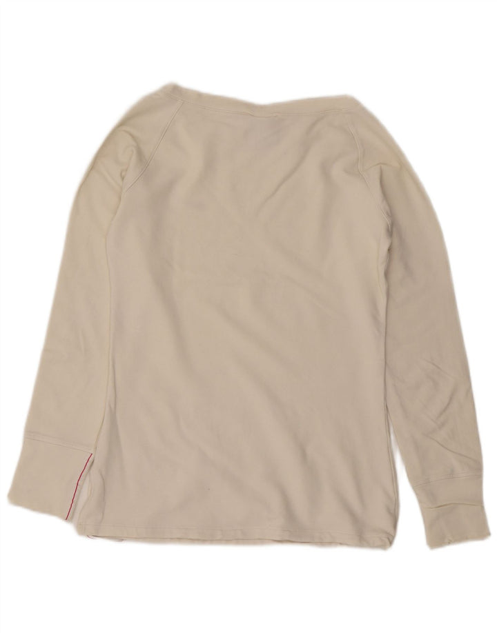 Nike Ženska majica dugih rukava UK 10/12 Srednje bijeli pamuk
