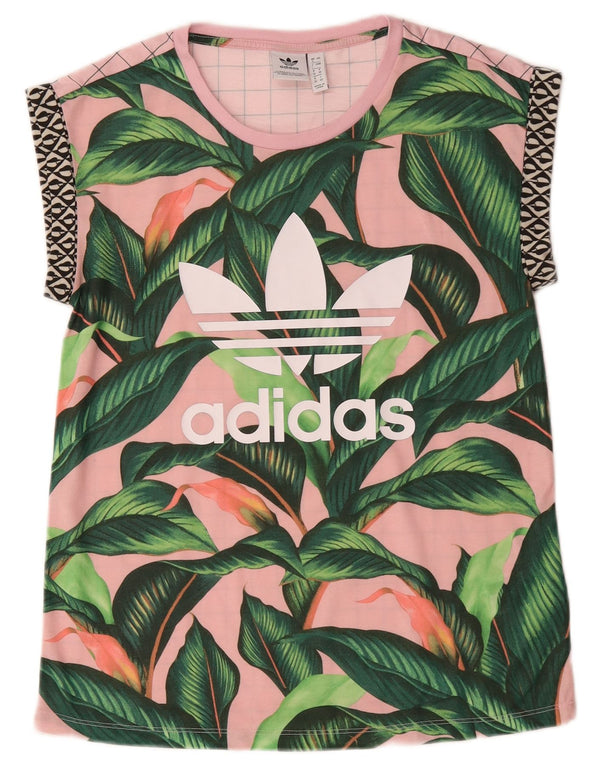 Adidas ženska majica kratkih rukava s grafičkim motivima UK 8, mali ružičasti cvjetni poliester