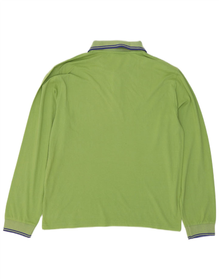 CHAMPION Muška polo majica dugih rukava Srednje zeleni pamuk