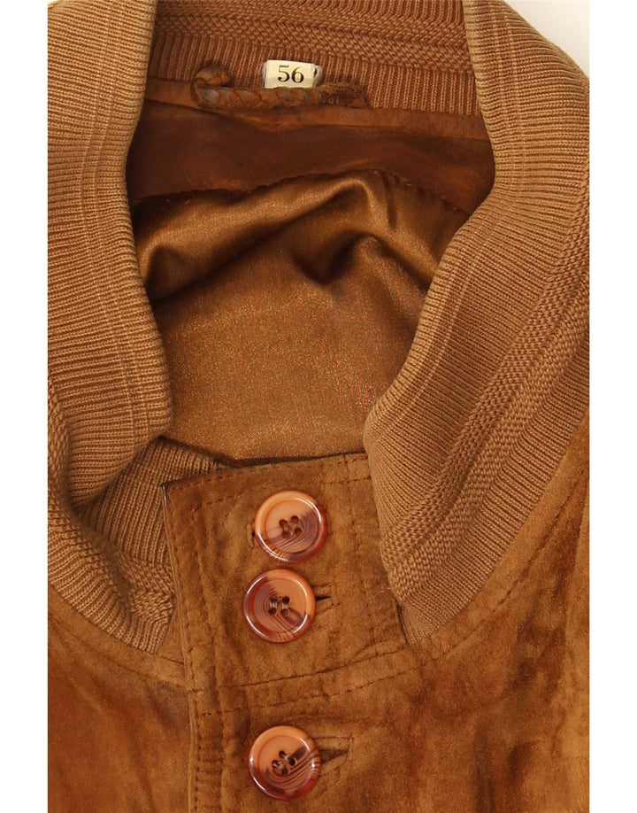 Vintage muška bomber jakna od brušene kože IT 56 3XL smeđa