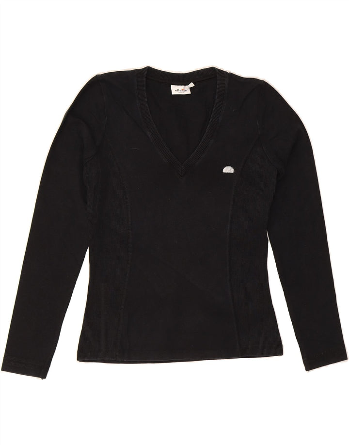 ELLESSE Womens Top Long Sleeve UK 10 Small Black Vintage Ellesse and Second-Hand Ellesse from Messina Hembry 