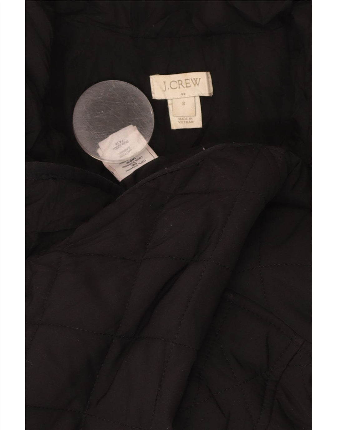 J. CREW Womens Quilted Jacket UK 10 Small Black Polyester
