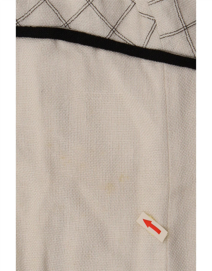 VINTAGE ženska haljina A-kroja bez rukava UK 8 Mali bijeli karirani