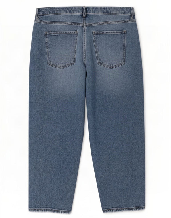 Marks & Spencer ženske Carrot Capri traperice UK 18 XL W38 L24 plavi pamuk