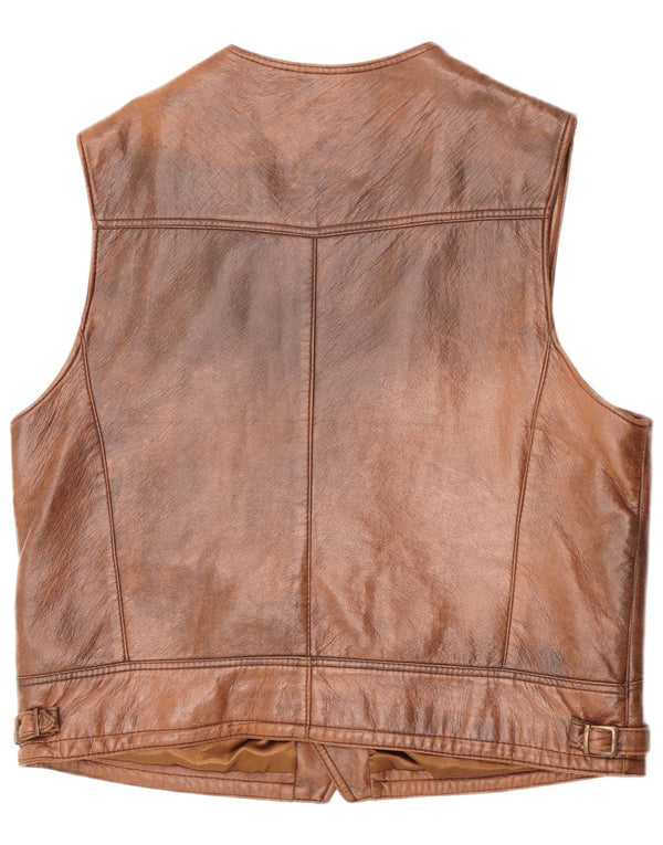 Vintage muški kožni prsluk XL smeđi