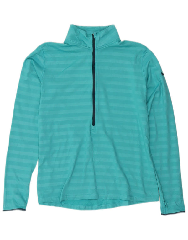Nike Ženska trenirka Dri Fit Zip Neck Top UK 18 XL Plava na pruge