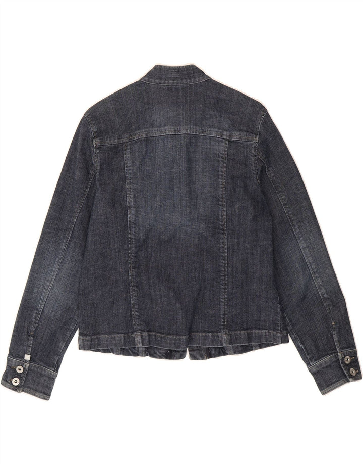 CHICO'S Womens Denim Jacket UK 14 Medium Navy Blue Cotton Vintage Chico's and Second-Hand Chico's from Messina Hembry 