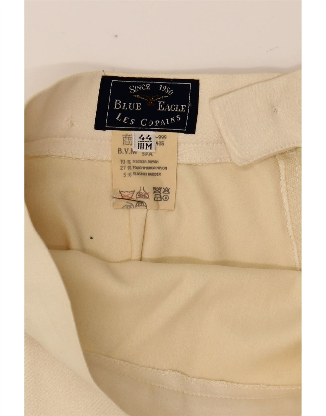 LES COPAINS Womens Straight Skirt IT 44 Medium W28  Off White Rayon Vintage Les Copains and Second-Hand Les Copains from Messina Hembry 