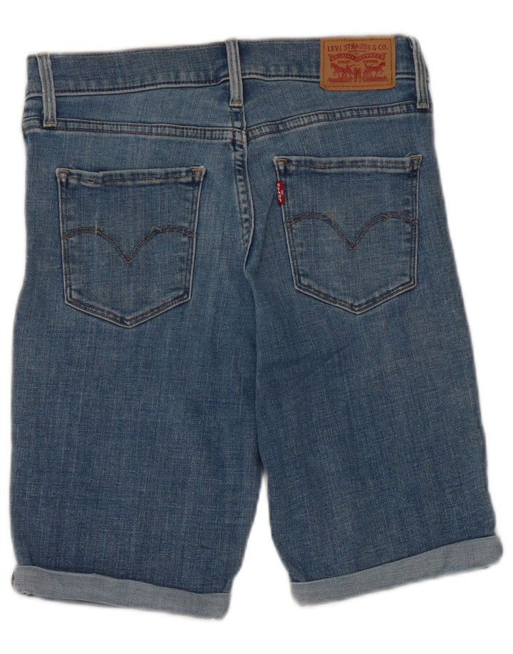 Levi's ženske traper kratke hlače W26 male plave boje pamuka