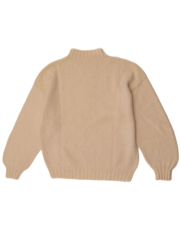 Vintage ženski džemper s kornjačastim ovratnikom UK 14 srednje bijele boje