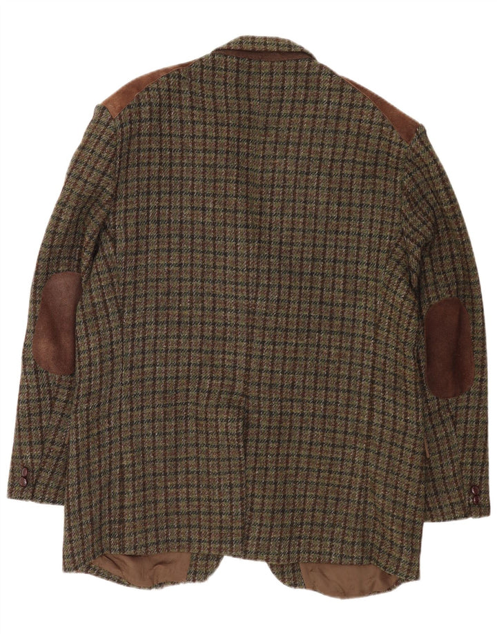 Harris Tweed muški sako sa 2 gumba UK 38 Srednje zelena houndstooth
