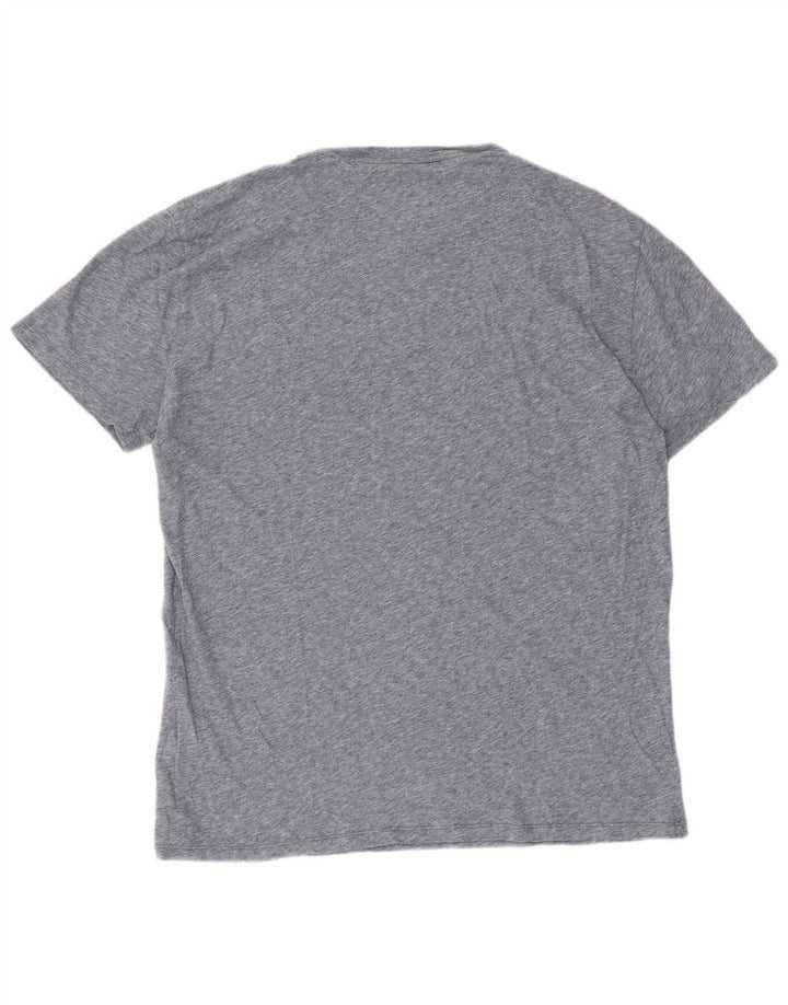 Lacoste muška majica kratkih rukava standardnog kroja, gornja veličina 4, srednje plavi flekasti pamuk