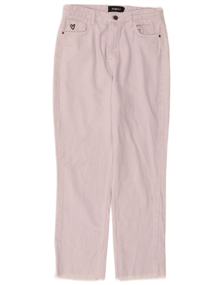 DESIGUAL Ženske ravne traperice EU 38 Srednje W26 L27 Ljubičasti pamuk