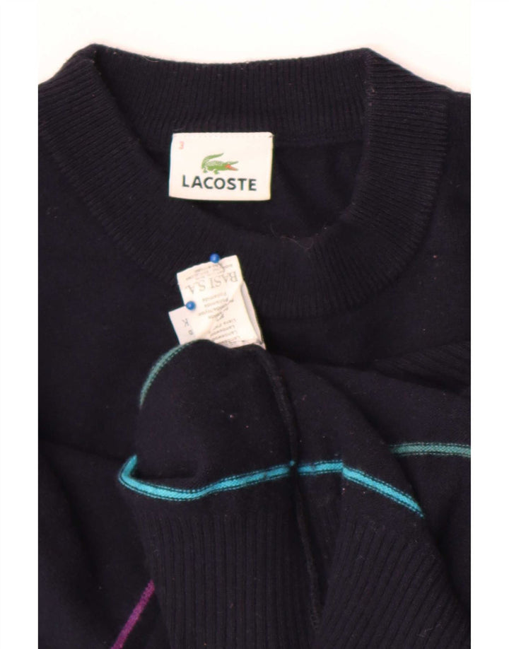 Lacoste muški džemper s okruglim izrezom, veličina 3, mali tamnoplavi na pruge