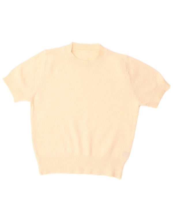 Shein Ženski pulover s okruglim izrezom kratkih rukava UK 10 Small Beige