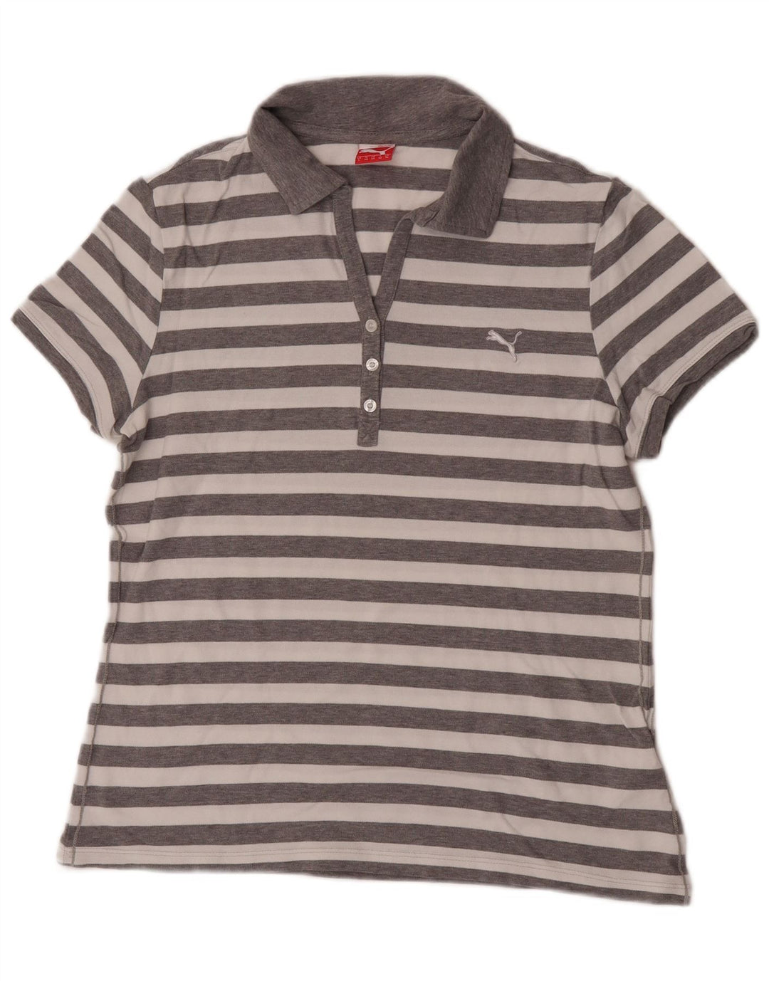 Puma ženska polo majica UK 14 pamuk srednje sive pruge