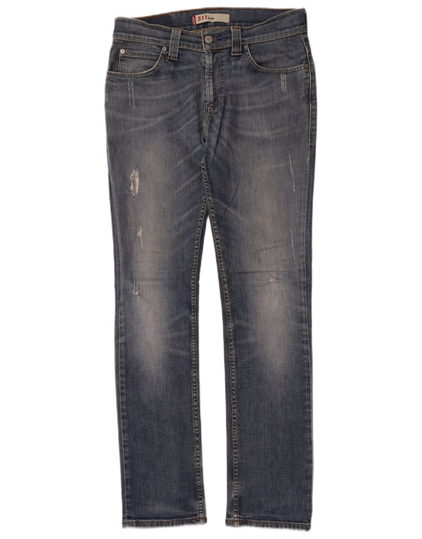 Levi's Mens 511 Distressed Slim Jeans W33 L34 Blue