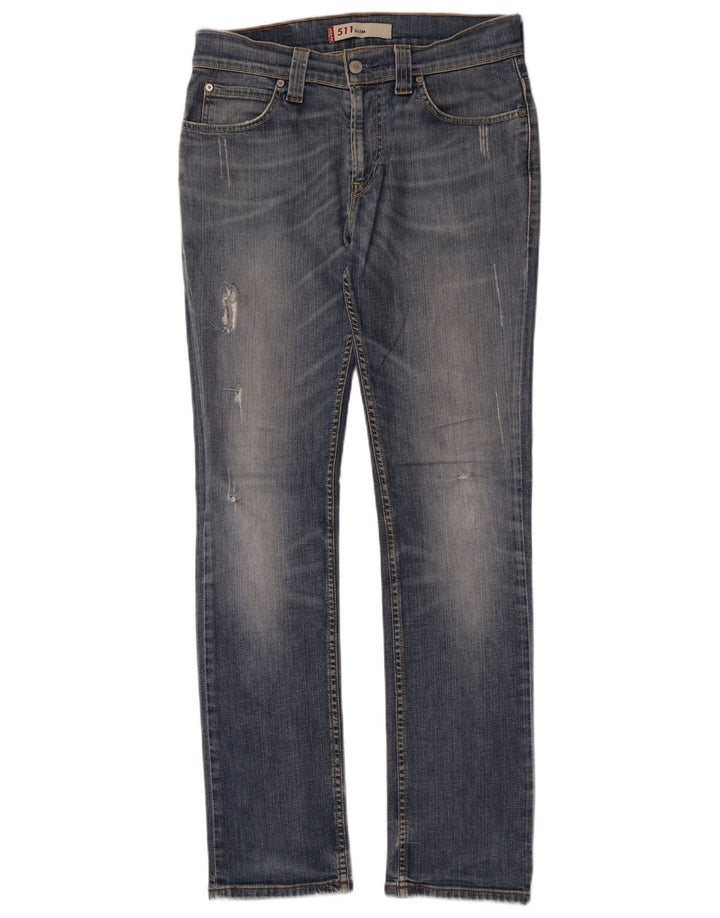 Levi's muške 511 uske traperice s oštećenjem W33 L34 plave