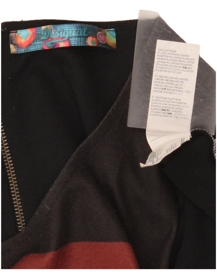 Desigual ženska osnovna haljina UK 12 Srednje crna geometrijska poliesterska haljina