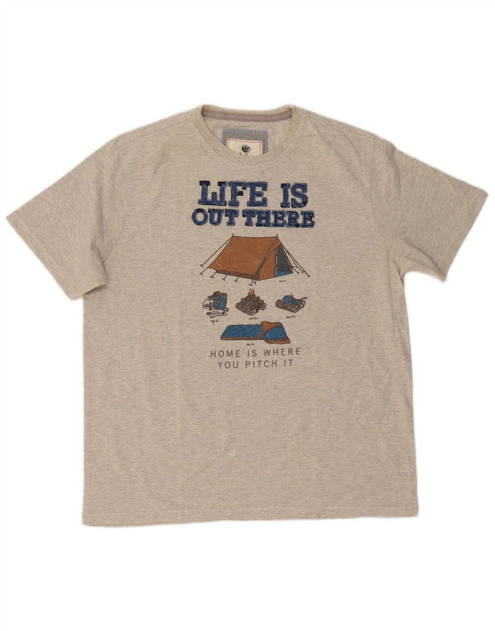 FAT FACE Muška majica kratkih rukava s grafičkim motivima Veliki sivi flekasti pamuk