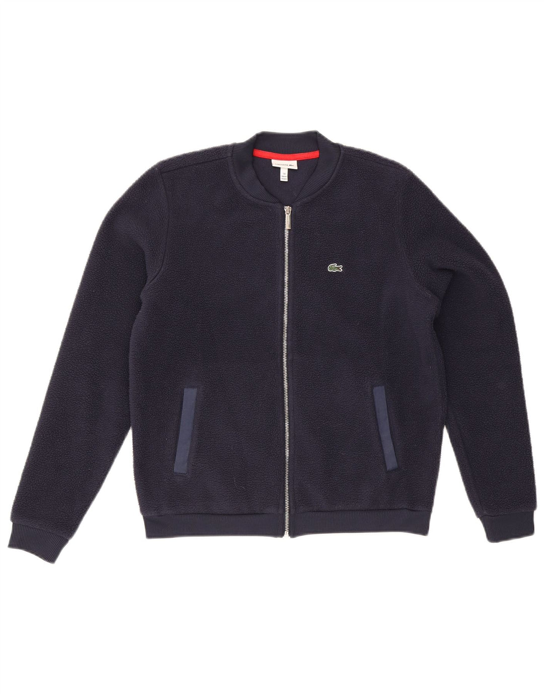 LACOSTE Boys Graphic Fleece Jacket 13-14 Years Navy Blue Polyester