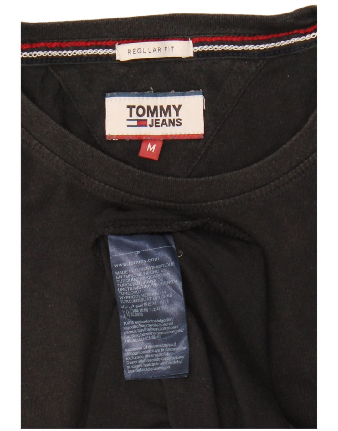 Tommy Hilfiger muška majica kratkih rukava srednjeg kroja srednje veličine, crni pamuk